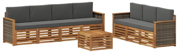 VidaXL Ülőgarnitúrák párnával 8 pcs Tömör Akácfa