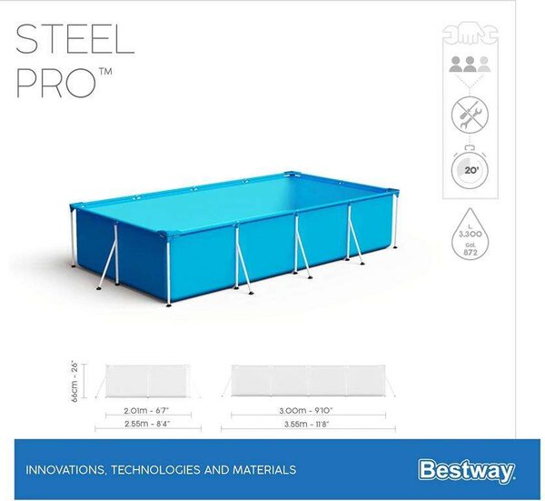 Bestway amalfi Fémvázas medence papírszűrős vízforgatóval 66x201x300cm