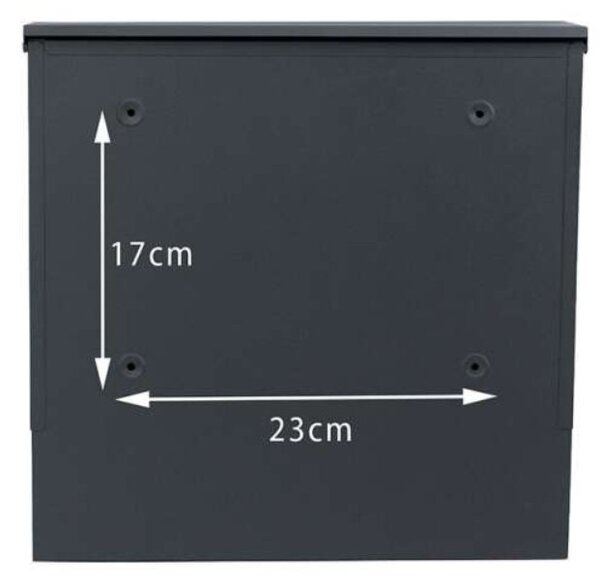 Fém postaláda, gravírozott felirattal, antracit "3"