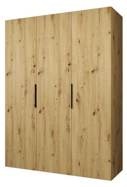 Ruhásszekrény 150 cm Mirabella 1 (artisan tölgy + fekete)