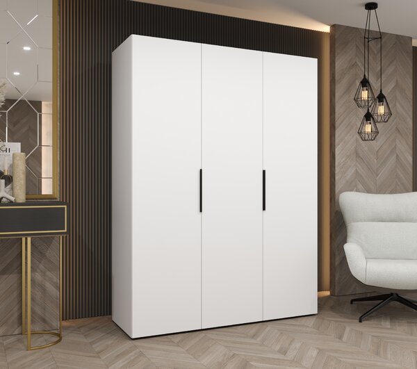 Ruhásszekrény 150 cm Mirabella 1 (fehér + fekete)