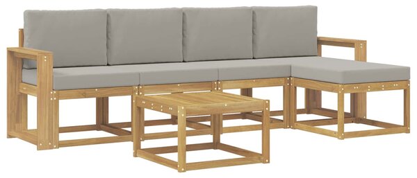 VidaXL Kültéri kanapé szett 6 pcs Fehér és Világosszürke