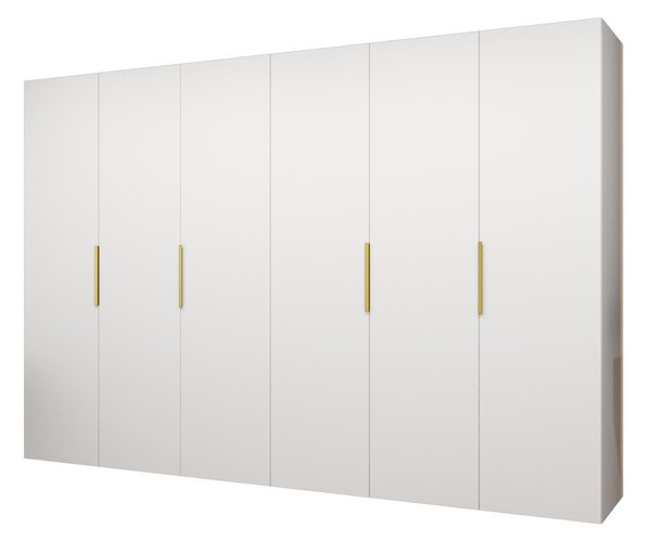 Ruhásszekrény 300 cm Mirabella 1 (fehér + arany)