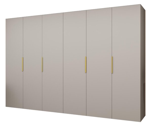 Ruhásszekrény 300 cm Mirabella 1 (kasmír + arany)