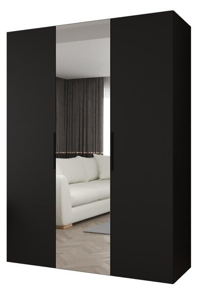 Ruhásszekrény 150 cm Mirabella 2 (fekete + fekete)