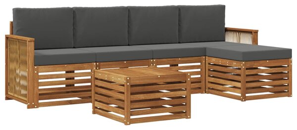 VidaXL Kültéri kanapé szett párnával 6 pcs Természetes és antracit