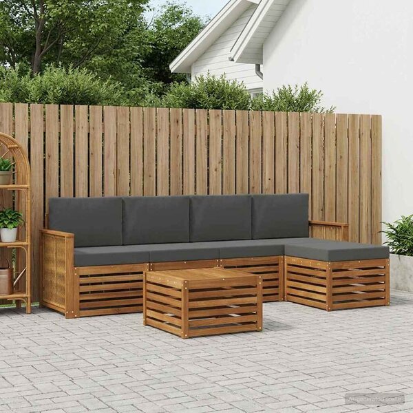 VidaXL Kültéri kanapé szett párnával 6 pcs Természetes és antracit