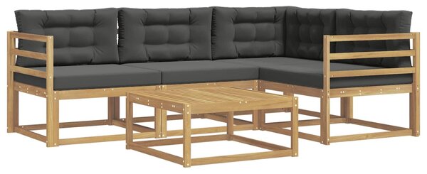 VidaXL Kültéri kanapé szett 5 pcs Fehér és Antracitszürke