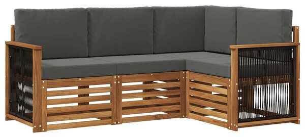 VidaXL Ülőgarnitúrák párnával 4 pcs Tömör Akácfa