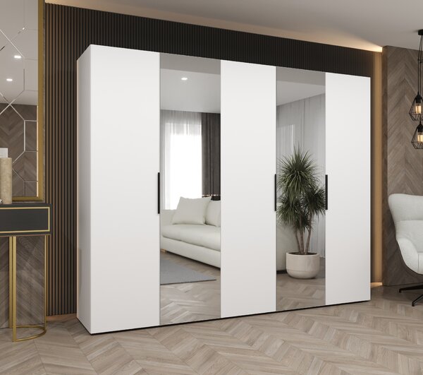 Ruhásszekrény 250 cm Mirabella 2 (fehér + fekete)