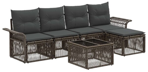 VidaXL Kerti Kanapé Szett 6 pcs Szürke polirattan