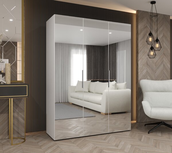 Ruhásszekrény 150 cm Mirabella 3 (fehér + kasmír)
