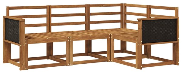 VidaXL Kültéri kanapé szett 4 pcs Természetes Tömör Akácfa