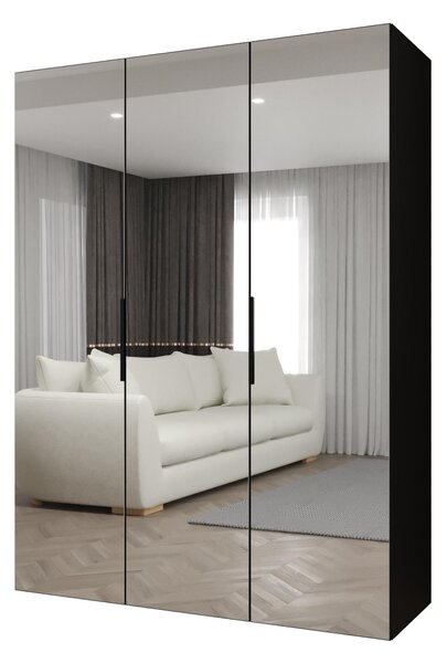 Ruhásszekrény 150 cm Mirabella 3 (fekete + fekete)
