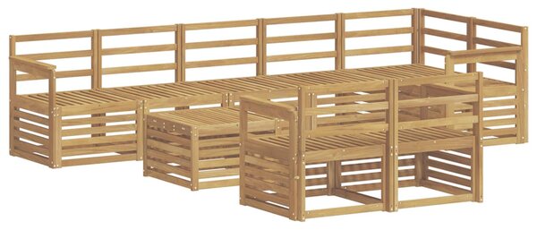 VidaXL Kültéri kanapé szett 9 pcs Fehér 59 x 59 x 37 cm Tömör Akácfa
