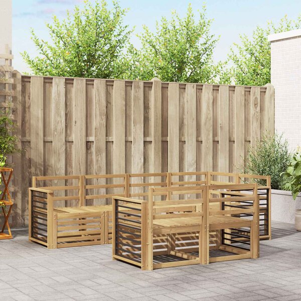 VidaXL Kültéri kanapé szett 7 pcs Fehér 247 x 128,5 x 73 cm