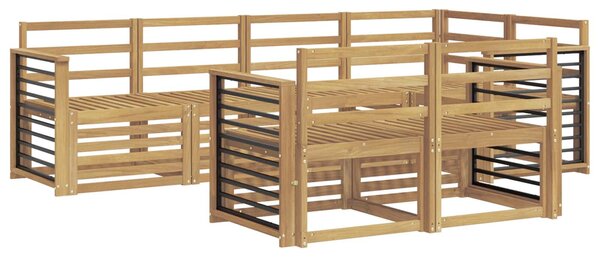 VidaXL Kültéri kanapé szett 7 pcs Fehér 247 x 128,5 x 73 cm