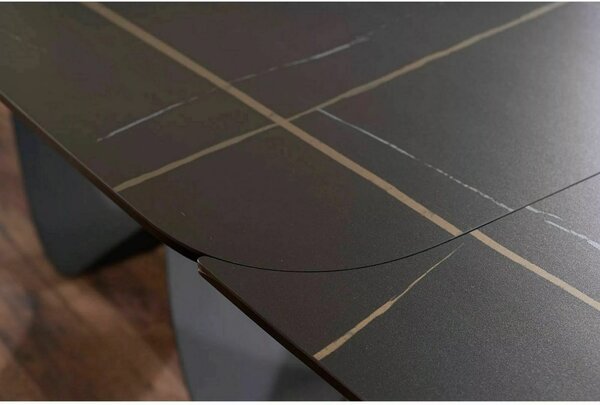 Infinity Ceramic Bővíthető Üvegkerámia Étkezőasztal Fekete Végtelen Dizájn