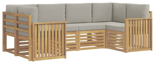 VidaXL Kültéri kanapé szett 6 pcs Fehér és Világosszürke