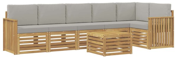 VidaXL Kültéri kanapé szett 7 pcs Fehér és Világosszürke