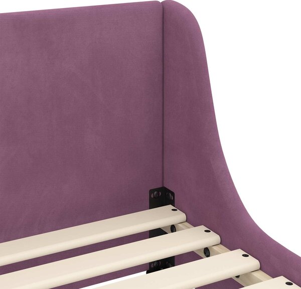 VidaXL Gyerekágy kerettel fejtámlával Lila 80 x 160 cm Bársony