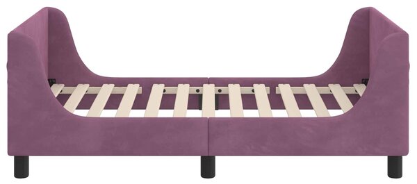 VidaXL Gyerekágy kerettel fejtámlával Lila 80 x 160 cm Bársony