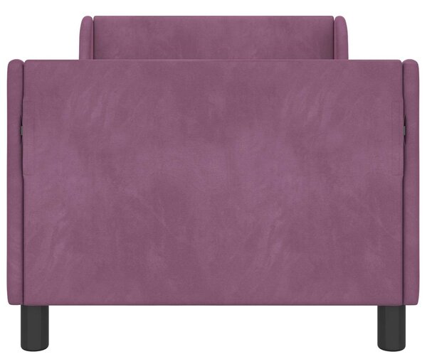 VidaXL Gyerekágy kerettel fejtámlával Lila 80 x 160 cm Bársony