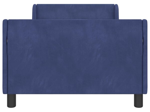 VidaXL Gyerekágy kerettel Rendőrségi kék 90 x 200 cm Bársony