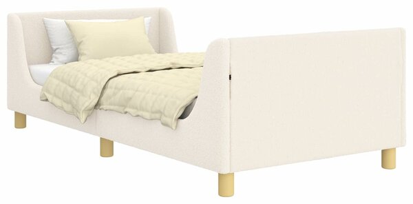 VidaXL Gyerekágy kerettel fejtámlával Krém 80 x 200 cm Juh Gyapjú
