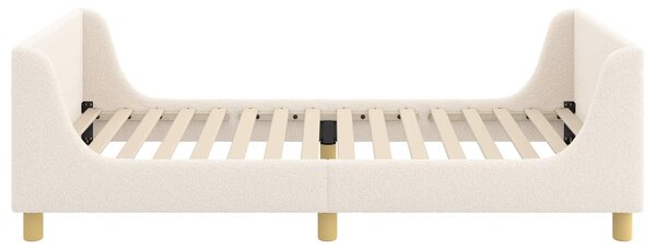 VidaXL Gyerekágy kerettel fejtámlával Krém 80 x 200 cm Juh Gyapjú