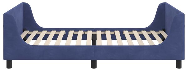 VidaXL Gyerekágy kerettel Rendőrségi kék 90 x 200 cm Bársony