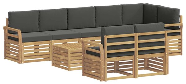 VidaXL Kültéri kanapé szett 9 pcs Fehér és Antracitszürke