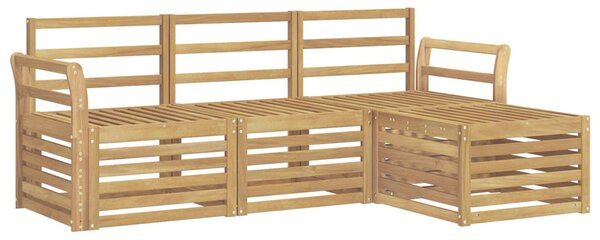 VidaXL Kültéri kanapé szett 4 pcs Fehér 193,5 x 122,5 x 73 cm