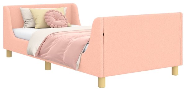 VidaXL Gyerekágy kerettel fejtámlával Rózsaszín 90 x 200 cm Juh Gyapjú