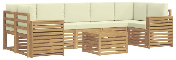 VidaXL Kültéri kanapé szett 8 pcs Fehér és Krém színű Poliészter
