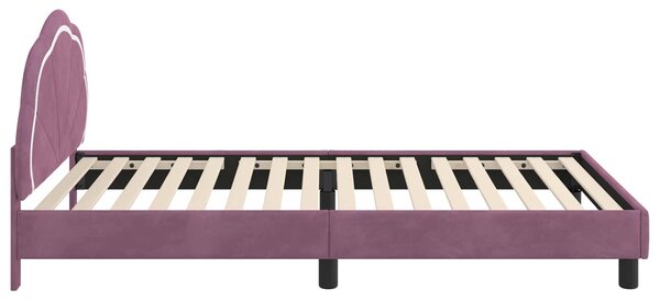 VidaXL Gyerekágy kerettel fejtámlával Lila 80 x 200 cm Bársony