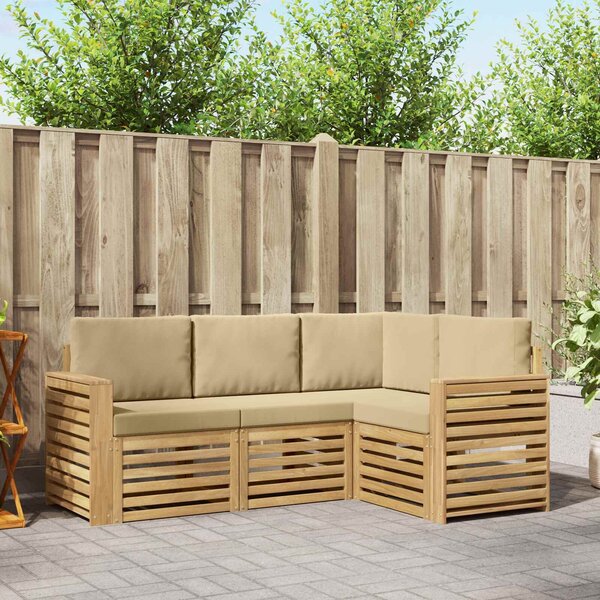 VidaXL Ülőgarnitúrák 4 pcs Fehér és Bézs 191 x 132,5 x 73 cm