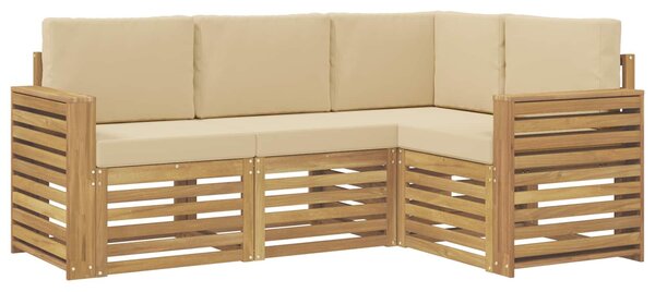 VidaXL Ülőgarnitúrák 4 pcs Fehér és Bézs 191 x 132,5 x 73 cm
