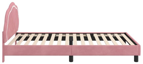 VidaXL Gyerekágy kerettel fejtámlával Rózsaszín 80 x 200 cm Bársony