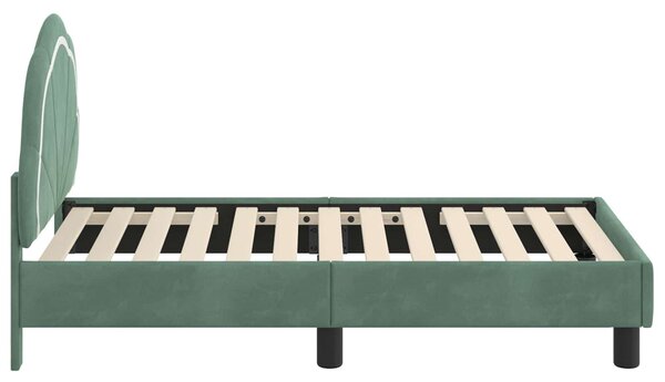 VidaXL Gyerekágy keret fejtámlával Tengeri Zöld 70 x 140 cm Bársony
