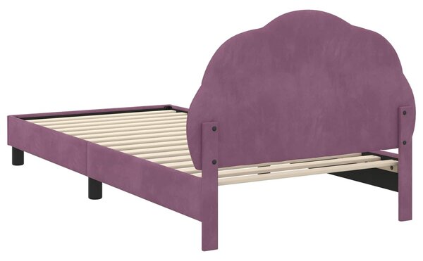 VidaXL Gyerekágy kerettel fejtámlával Lila 80 x 200 cm Bársony