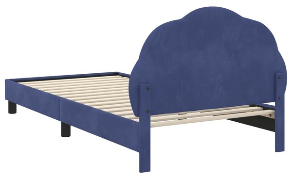 VidaXL Gyerekágy kerettel Rendőrségi kék 90 x 200 cm Bársony
