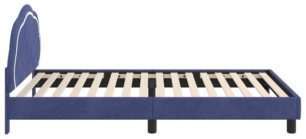 VidaXL Gyerekágy kerettel Rendőrségi kék 90 x 200 cm Bársony