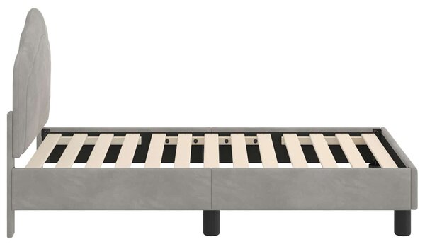 VidaXL Gyerekágy keret fejtámlával Világosszürke 70 x 140 cm Bársony