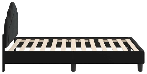 VidaXL Gyerekágy kerettel fejtámlával Fekete 80 x 160 cm Bársony