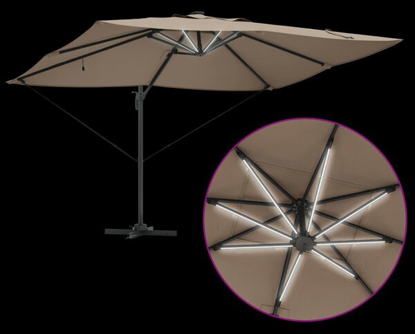 Konzolos Roma Napernyő LED-del Taupe 352x251x265 cm Alumínium