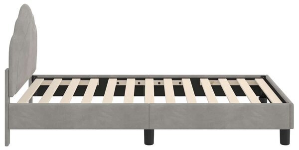 VidaXL Gyerekágy kerettel Világosszürke 80 x 160 cm Bársony
