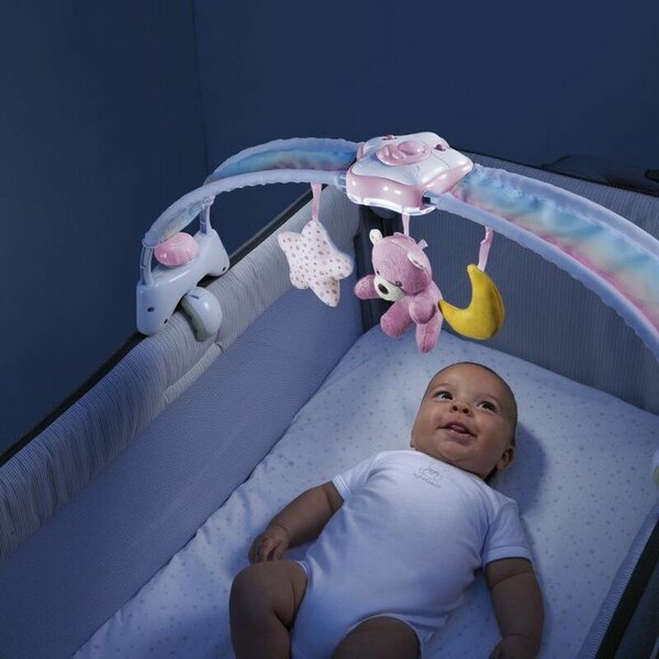 Chicco Rainbow Sky kiságy játékhíd és éjszakai fény elemes 0+ neutral
