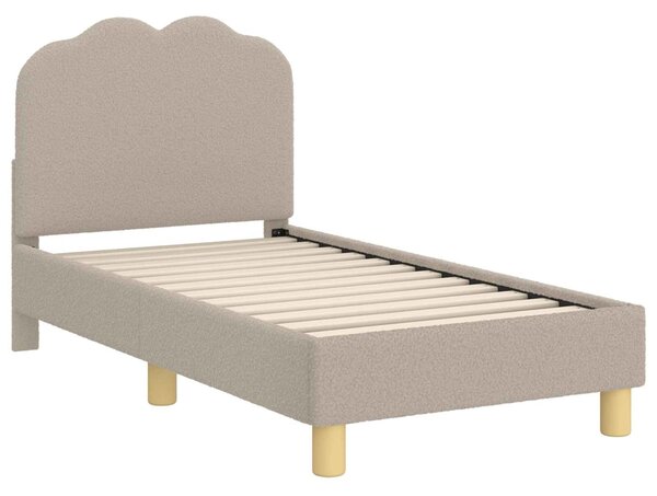 VidaXL Gyerekágy keret fejtámlával Világosszürke 70 x 140 cm Bouclé