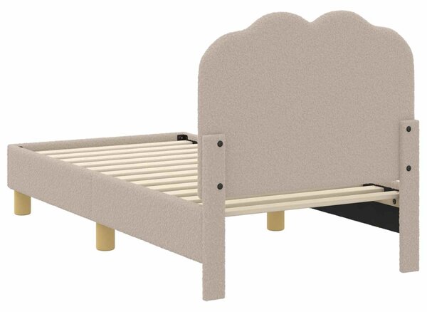 VidaXL Gyerekágy keret fejtámlával Világosszürke 70 x 140 cm Bouclé
